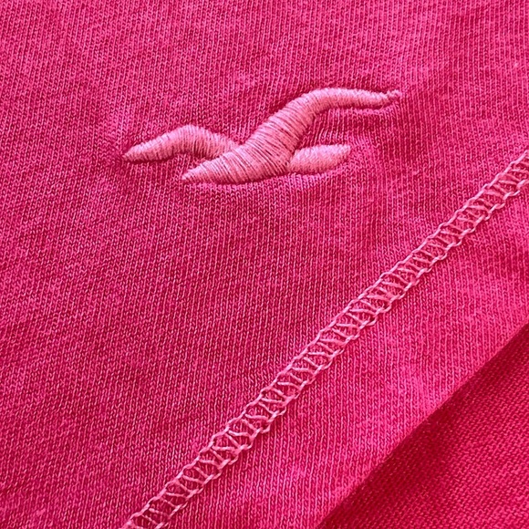 Hollister Tee Mesh Shoulder Button Front Hot Pink Barbiecore Medium M - Picture 14 of 17